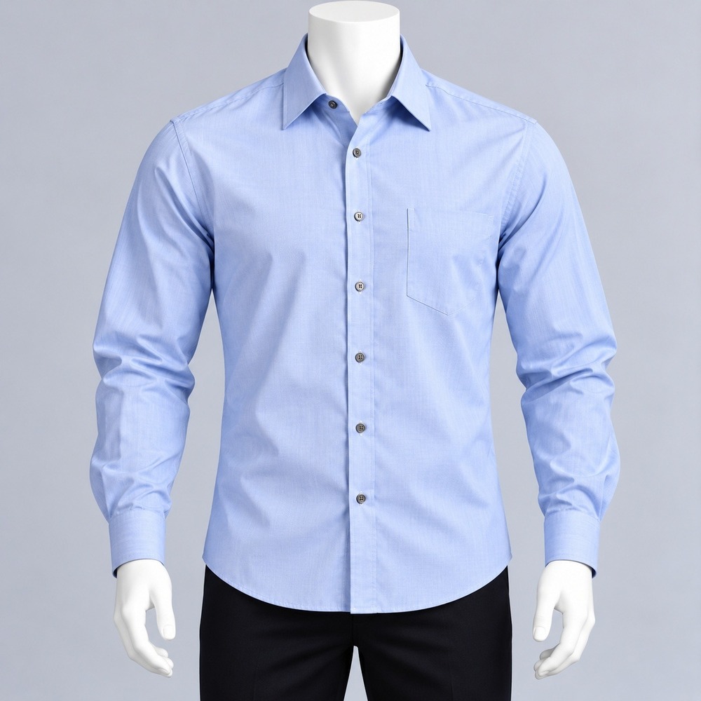 Marc Anthony Dress Shirt Mens 17 34/35 Blue Slim Fit Micro Pattern Long Sleeve